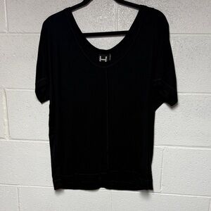 H by Bordeaux Black Short Sleeve Top